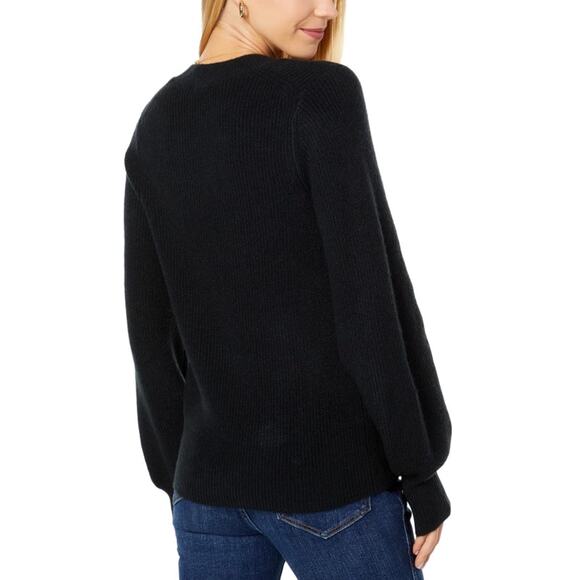 Madewell SoftWool Square-Neck Pullover Sweater Womens XL Black Knit Relaxed Fit - Picture 2 of 9